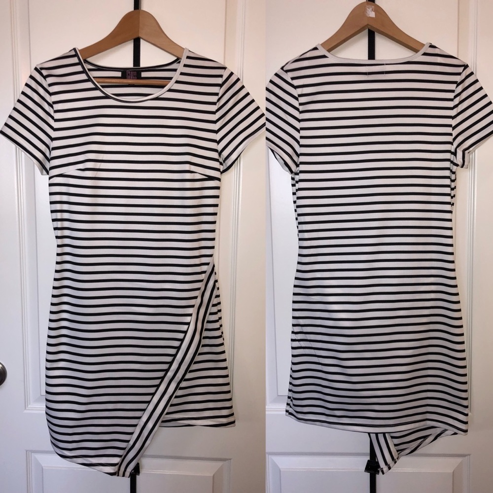 Striped Asymmetrical Dress